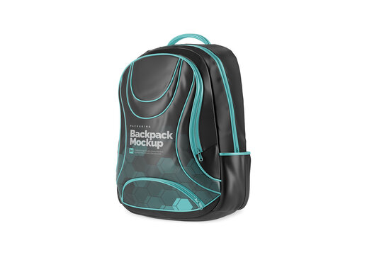 Backpack Half Side View Mockup Design for Advertising Layout and Communication