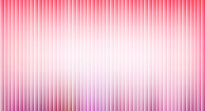 Abstract fluted glass vertical line texture background with soft pastel pink red color gradient