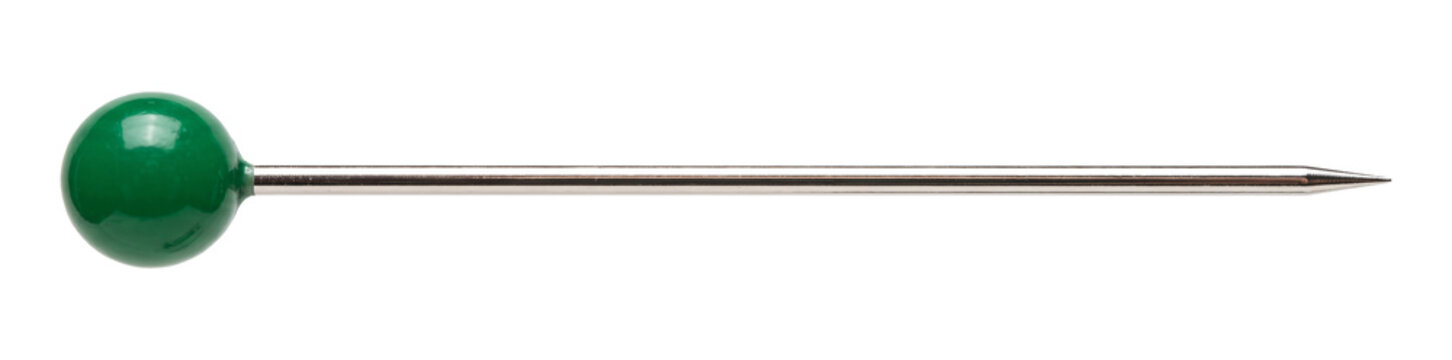 Isolated green sewing pin element