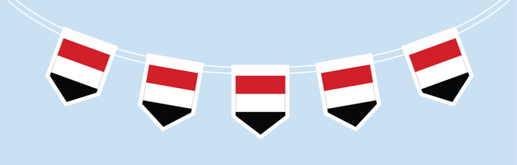 Obraz premium Yemen Flag Pennant Garland Bunting Decoration Isolated