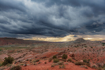 Storm clouds drift over the Southwest landscape at Arches National Park, Utah © LB Photo Co