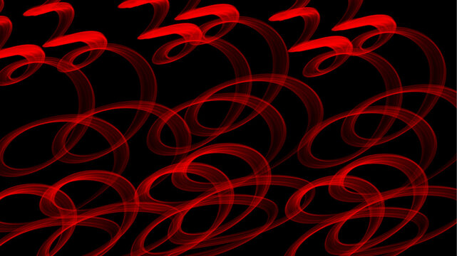 Red abstract smoke wave on black background