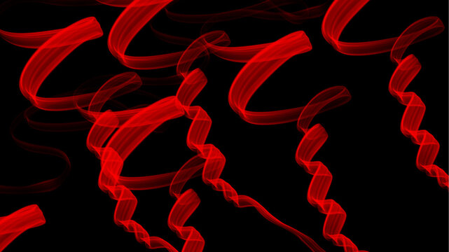 Red abstract smoke wave on black background
