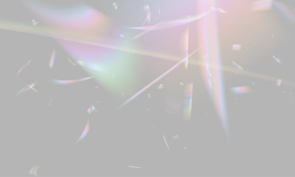 Transparent rainbow crystal releases radiant prism reflections with brilliant holographic light. Soft sparkle and glowing lens effects create elegant visual depth. PNG is perfect for fantasy overlays 