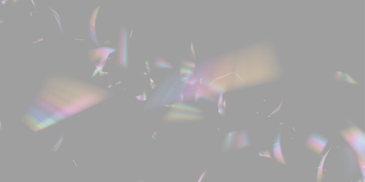 Brilliant crystal shines with vivid rainbow light and transparent beauty. Soft glowing highlights blend with sparkling prism reflections. PNG creates elegant overlays for creative digital artwork.