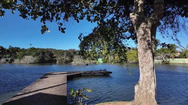 Scenic view of Gerib&aacute; Lagoon in B&uacute;zios, Rio de Janeiro, Brazil