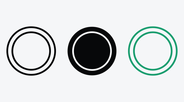 Set of three circle icons representing data loading or refresh status with indicator interface graphics