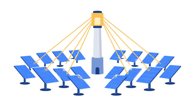 Lighthouse Surrounded by Solar Panel Array.