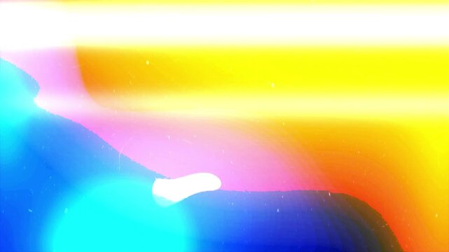 Digital glitch overlay video background with abstract futuristic shape and geometric design, TV turned on and off static, golden light leaks moving horizontally across dark background. 4k video