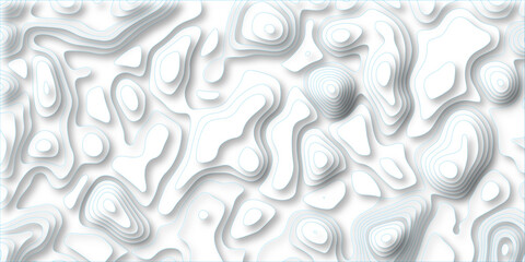 Abstract topographic contour map with gradient shading and colorful lines representing elevation changes. white topography map geography relief diagram texture design.  © ShirinAkter