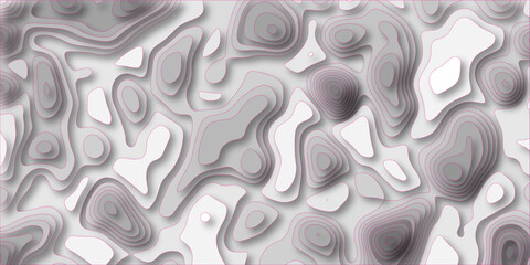 Abstract topographic contour map with gradient shading and colorful lines representing elevation changes. white topography map geography relief diagram texture design.  © ShirinAkter