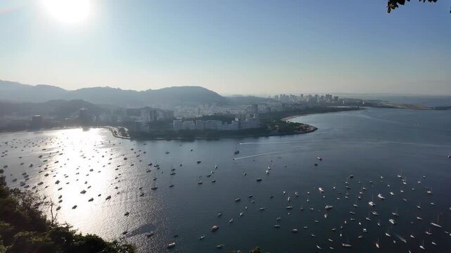 Aerial view of Guanabara Bay from Morro da Urca, Rio de Janeiro, Brazil