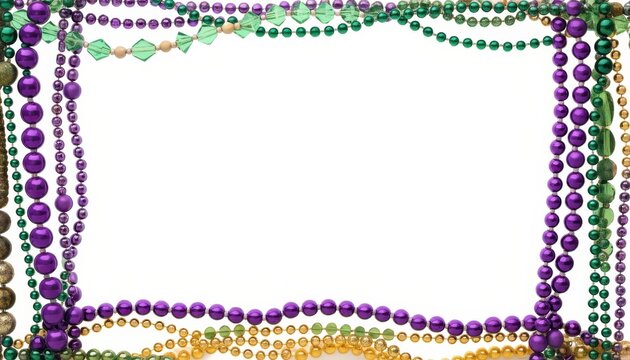 Colorful Beaded Frame Border Design with Floral Ornament Pattern for Wedding Invitation, Christmas Card, Vintage Decoration and Decorative Vector Illustration Isolated on Background