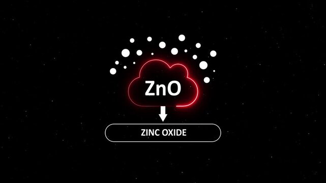 Zinc oxide zn o chemical compound infographic animation for science and industrial education