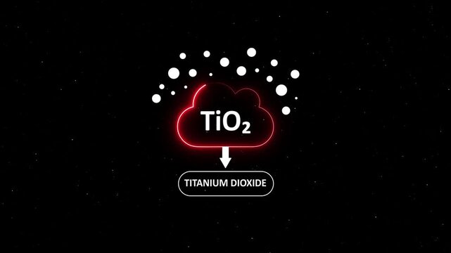 Titanium dioxide ti o2 chemical compound infographic animation for science and industrial education