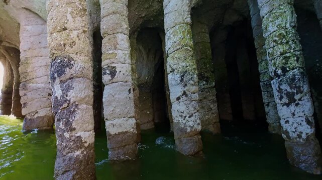 Close up view reveals the unique formations of the famous Crowley Lake Stone Columns