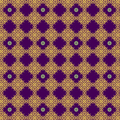 Fototapeta premium geometric tile pixelate yellow flower pattern 