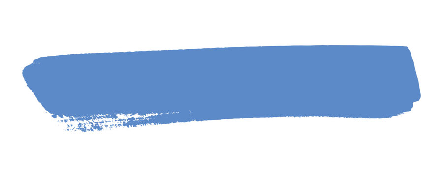 Sky blue oil brush stroke paint texture features horizontal hand drawn canvas swipe patch. Smooth pastel distress wall background element for modern branding layout design clip art.