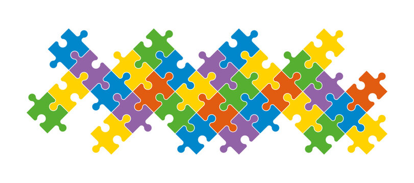 Jigsaw puzzle colored fragment for background, business infographics and presentations. Vector.