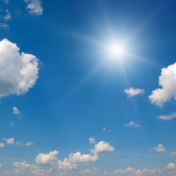 Beautiful Sunny Day Background with Radiant Sunshine and Skies