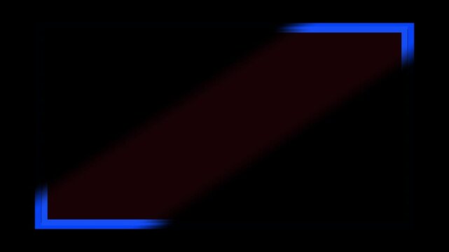 A colorful Rectangle neon animation . Rectangle frem icon. Abstract background simple line animation on black background. rectangle frem icon