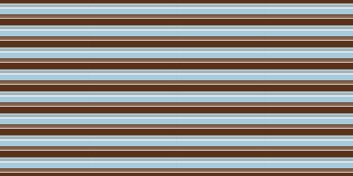 Horizontal Light Blue Brown White Stripe Seamless Pattern Classic Pinstripe Vector Background Fabric Textile Design