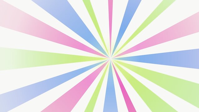 Pastel Sunburst Radial Background with Soft Pink Blue and Green Gradient Rays for Graphic Design