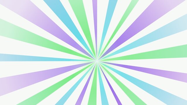 Pastel Sunburst Radial Background with Soft Green Blue and Purple Rays for Graphic Design