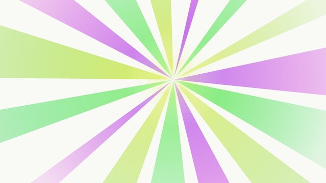 Abstract Sunburst Background with Pastel Green and Purple Radial Rays and Soft Gradient Effects