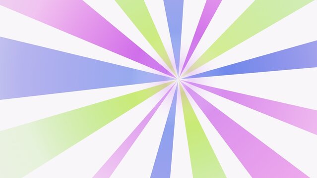 Pastel Sunburst Radial Background with Soft Pink Mint Green and Blue Gradient Color Rays