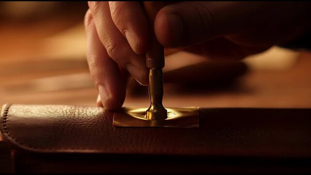 Artisan handcrafting leather goods with precision craftsmanship