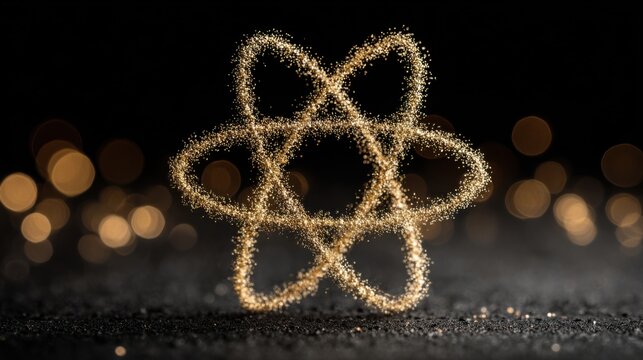 Gold quantum kernel icon concept depicting central core in quantum identity and marketing strategies