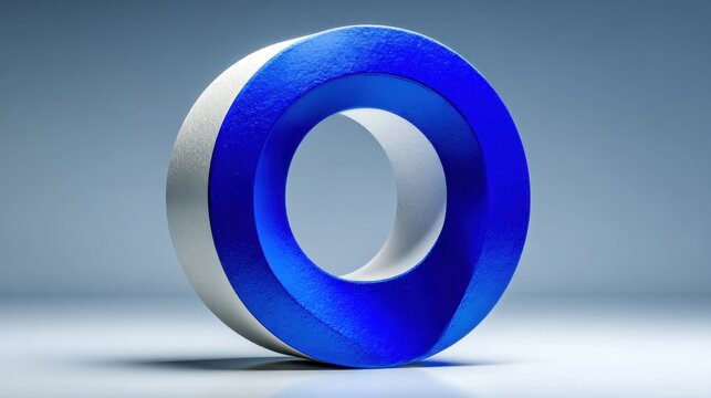 Blue quantum loop icon concept illustrating branding cycle and continuous engagement in quantum marketing strategies