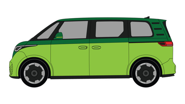 Volkswagen ID-Buzz EV Van Vector Electric Vehicle German Germany Classic Speed Colorful 