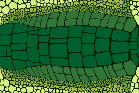 abstract crocodile skin seamless pattern with green reptile scale texture background