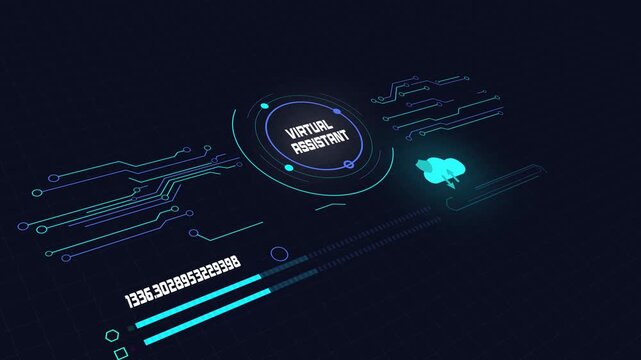 Meet the Next Generation Virtual Assistant with AI Communication and Interactive Technology Motion Graphics in 4K.