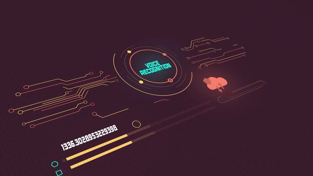 Voice Recognition Interface Delivering Smart Audio Processing and Artificial Intelligence Motion Graphics in 4K.