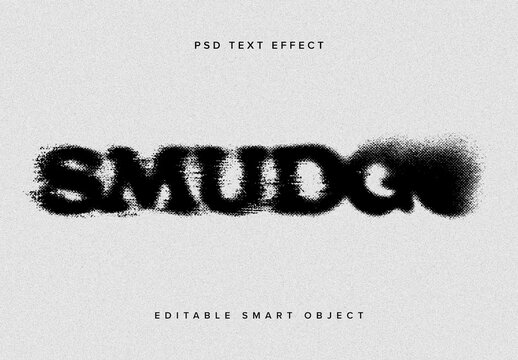 Halftone Smudge Text Effect Mockup
