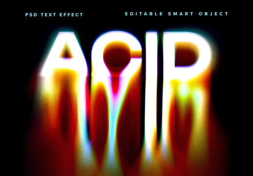 Colourful Melting Text Effect Mockup