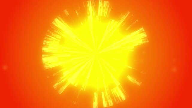 Summer Heatwave Golden Bokeh Radial Rays Background 4K