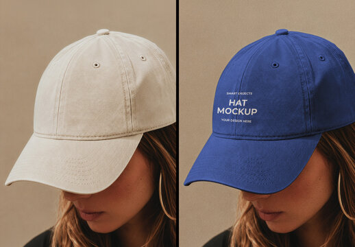 Baseball Hat on Woman Mockup