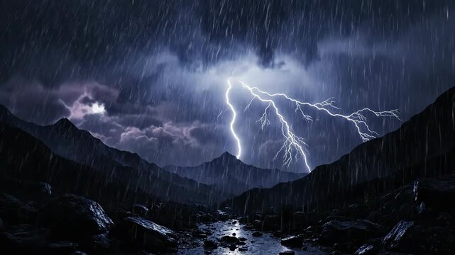 Sudden Cinematic Lightning Strike Flash Overlay on Solid Black Background