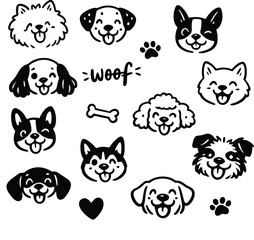 Fototapeta premium Cute-Dog-Head-ArtCute-Dog-Head-Art