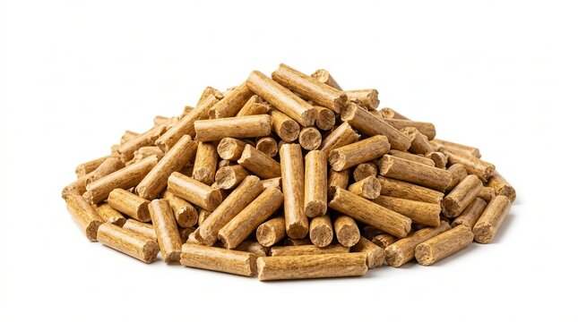 Heavy Duty Industrial Grade Professional Premium High Quality Wood pellet fuel sample pile Component Isolated Studio White Background