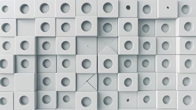 3d puzzle assembly time lapse with geometric cube construction