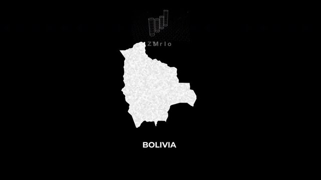 Bolivia technology map with animated charts, graphs, statistics, and analytics showcasing economy, infrastructure, innovation, population, trade, energy, and national development
