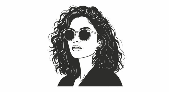 Woman Wearing Sunglasses Closeup Portrait.