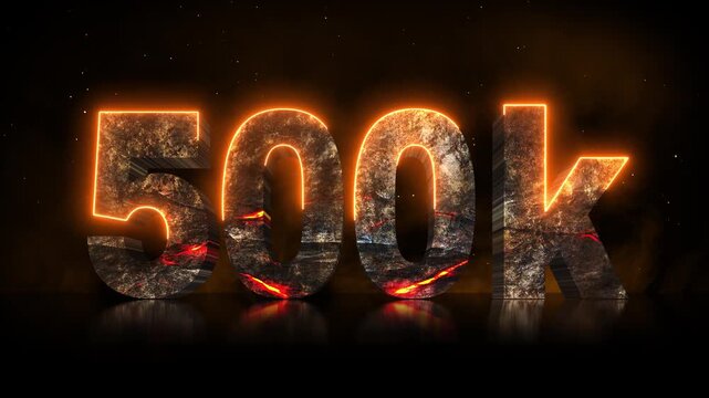 Cinematic 3D Lava Rock 500K Milestone Title Reveal