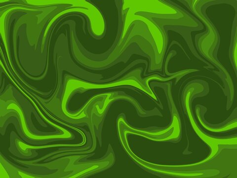 Abstract liquid marble background featuring smooth swirling green wave patterns and vibrant fluid texture
