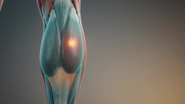 Knee pain, muscle and joint inflammation with human anatomy for healthcare, medical research and physical therapy. Leg, ligament and injury with biology, tendon and sport medicine for rehab surgery